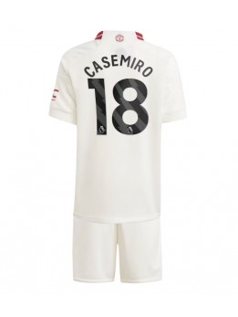 Manchester United Casemiro #18 Dječji Rezervni Dres kompleti 2023-24 Kratak Rukavima (+ kratke hlače)